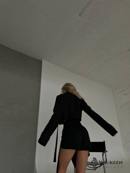 Жіночий костюм спідниця та піджак колір чорний р.42/44 454740 454740 фото