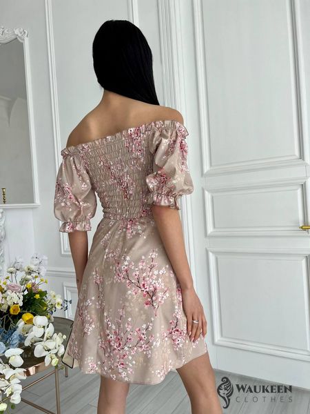Женское летнее платье цвет бежевый р.42 437185 437185 фото