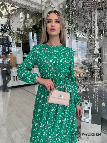 Жіноча сукня вільного крою колір зелений р.42/44 451426 451426 фото