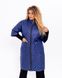 Жіноча куртка-пальто з плащової тканини синього кольору р.68 377511 377511 фото 3