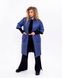 Жіноча куртка-пальто з плащової тканини синього кольору р.68 377511 377511 фото 1