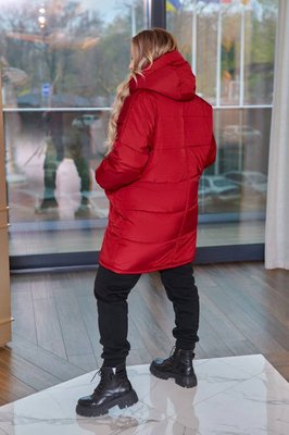 Жіноча тепла куртка колір бордо р.58/60 445003 445003 фото