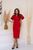 Жіноча сукня міді червоного кольору розмір р.XL 372882 382177 фото