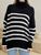 Женский полосатый свитер цвет черный/молочный р.42/46 444016 444016 фото