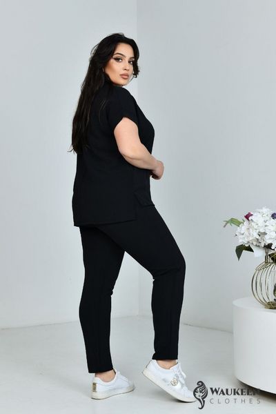 Жіночий прогулянковий костюм двійка колір чорний р.56 432238 432241 фото