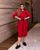 Женское платье на молнии и под пояс размер красного цвета р.48/50 359134 359134 фото