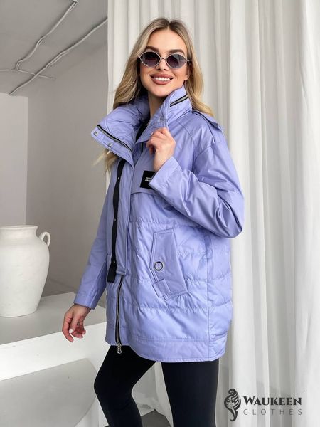 Жіноча тепла куртка колір фіолетовий р.L 450434 450434 фото