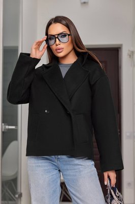 Жіноче пальто з кашеміру колір чорний р.42/44 447342 450403 фото