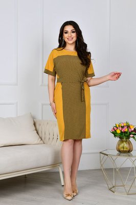 Жіноча сукня прямого фасону колір жовтий р.48/50 432783 432783 фото