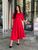 Женское платье миди из креп-костюмки цвет красный р.48 444640 444640 фото