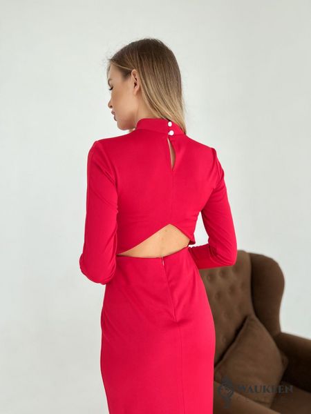 Женское платье с открытой спиной красного цвета р.L 384884 384884 фото