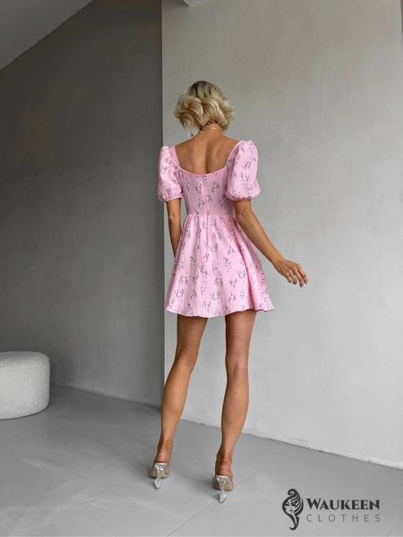 Жіноча сукня міні з мусліну колір рожевий р.42 459483 459483 фото