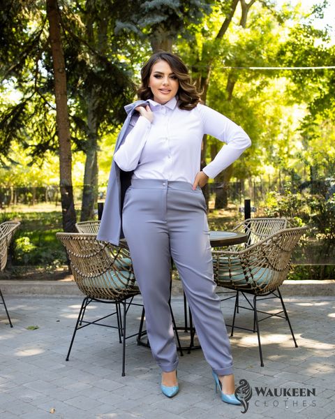 Жіночий костюм двійка брюки з жилетом сірого кольору р.42/44 374501 374501 фото