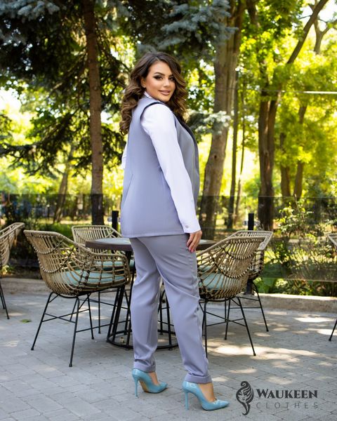 Жіночий костюм двійка брюки з жилетом сірого кольору р.42/44 374501 374501 фото