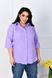 Женская льняная рубашка фиолетового цвета р.58 420915 420915 фото 4