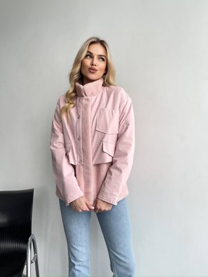 Жіноча тепла куртка колір рожевий р.L 450298 450298 фото