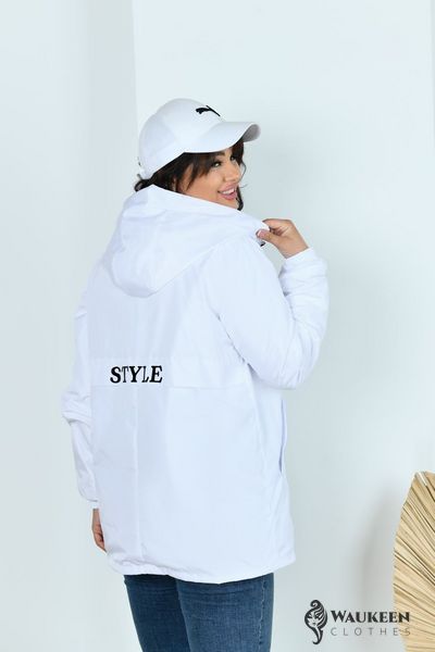 Жіноча куртка з плащової тканини колір білий р.48/50 442985 442985 фото