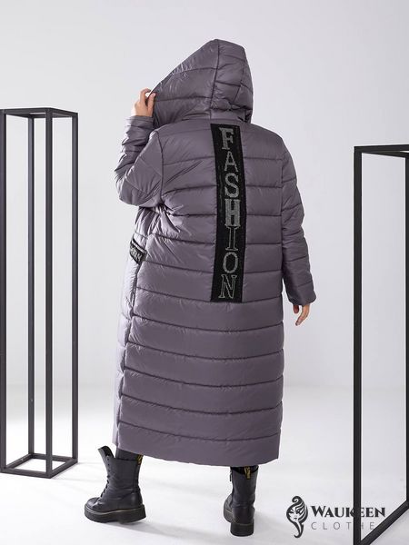 Женская куртка-пальто из плащевки цвет графит р.48/50 448148 448148 фото