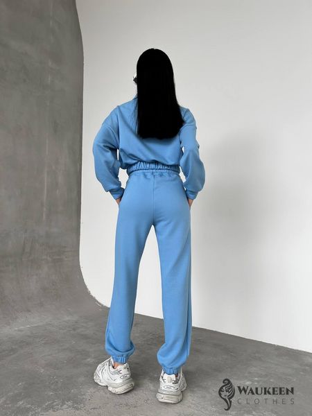 Жіночий прогулянковий костюм двійка колір блакитний р.42/44 432221 432230 фото