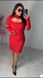 Жіноча сукня приталена з рукавичками колір червоний р.42/44 446907 446907 фото 2