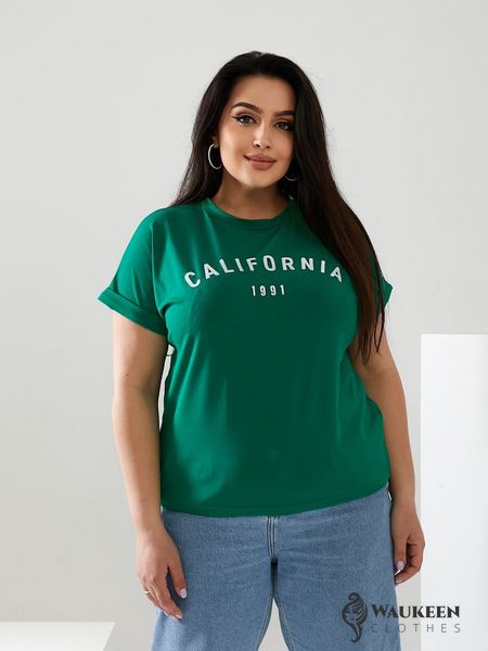 Жіноча футболка California колір зелений р.48/50 432450 432450 фото