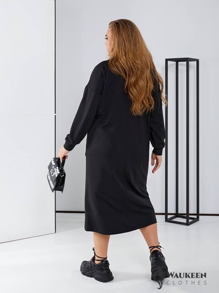 Жіноча сукня у спортивному стилі колір чорний р.48/50 450406 450406 фото