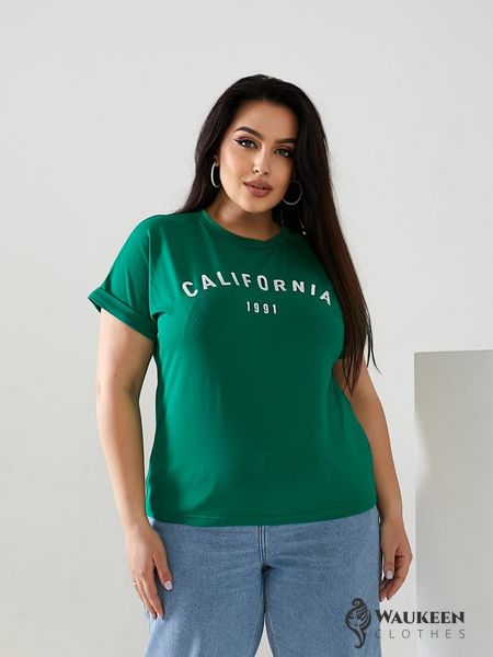 Женская футболка California цвет зеленый р.48/50 432450 432450 фото