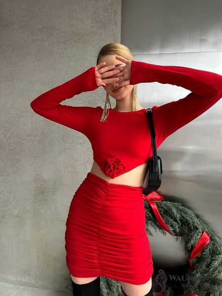 Жіноча сукня міні колір червоний р.42/44 448195 448195 фото