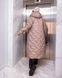 Жіноче стьобане тепле пальто колір бежевий р.54/56 448581 448581 фото 2