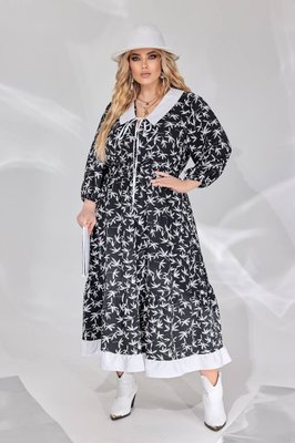 Женское свободное платье из софта цвет черный р.50/52 450391 450391 фото