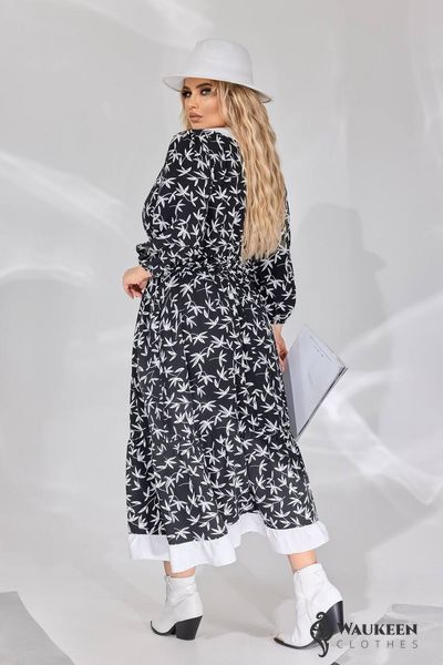 Женское свободное платье из софта цвет черный р.50/52 450391 450391 фото