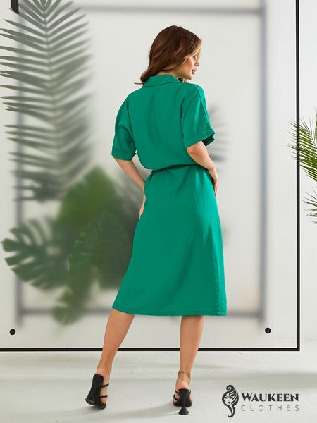 Жіноча сукня-сорочка колір зелений р.42/44 435707 435707 фото