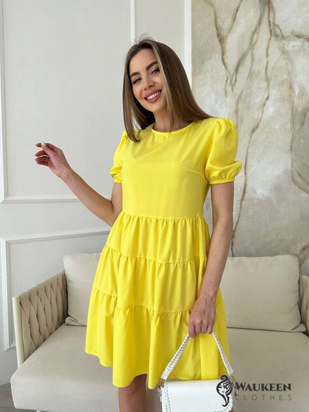 Жіноча коротка сукня із софту "Classic" колір жовтий р. 42/44 440228 440228 фото