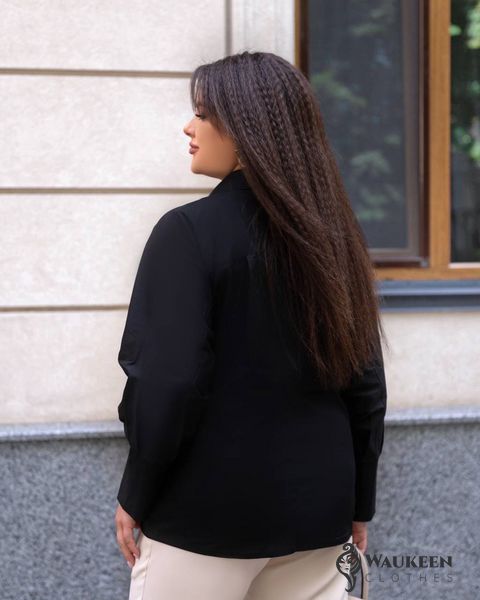 Жіноча сорочка з бавовни колір чорний р.42/54 447016 447016 фото