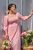Жіноче комбіноване плаття максі колір персик р.48/50 433472 433472 фото