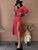 Женское весеннее платье из шелка красного цвета р.42 406533 406533 фото