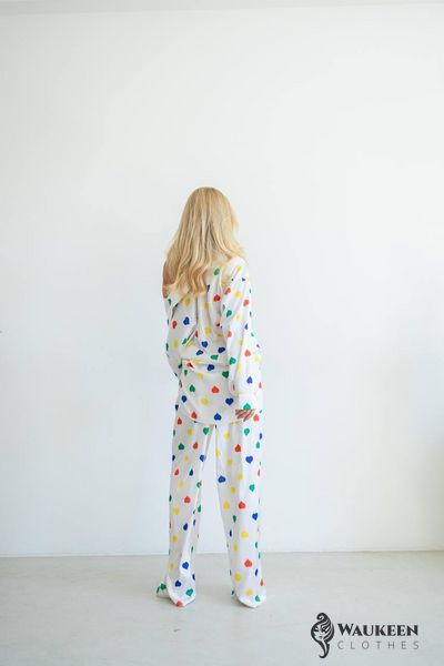 Жіноча піжама «Серденько» колір білий р.S/M 442585 442585 фото