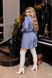 Жіночий костюм двійка жакет і спідниця-шорти блакитного кольору р.48/50 387117 387116 фото 3