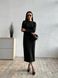 Жіноче максі плаття з рибани на флісі колір чорний р.42/44 446056 446056 фото 1