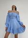 Жіноча сукня з рюшами колір блакитний р.42/44 432165 432177 фото 1