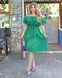 Женское летнее платье с двойным рюшем зеленого цвета р.56/58 433582 433582 фото 1