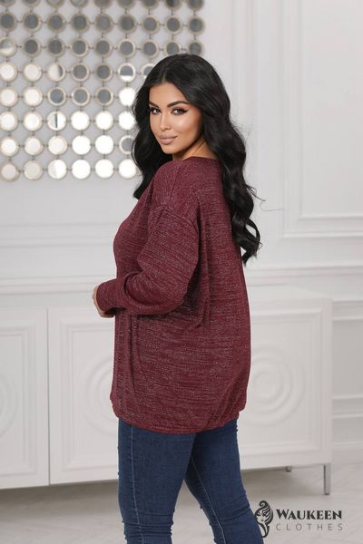 Жіноча блуза з V-подібним вирізом колір бордо р.46/48 446202 446202 фото