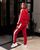 Жіночий спортивний велюровий костюм червоний колір р. 42/44 382618 382618 фото