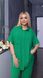 Жіночий лляний костюм сорочка та штани зеленого кольору р.48/52 359211 382929 фото 4
