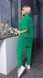 Жіночий лляний костюм сорочка та штани зеленого кольору р.48/52 359211 382929 фото 3
