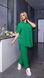 Жіночий лляний костюм сорочка та штани зеленого кольору р.48/52 359211 382929 фото 1