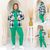 Жіночий прогулянковий костюм трійка зеленого кольору р.48 374235 374235 фото