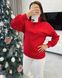 Женский свитер с высоким воротником красного цвета р.48/52 386481 386481 фото 1