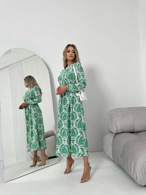 Женское платье из шелкового софта цвет зеленый р.42/44 453515 453515 фото