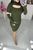 Жіноча сукня приталена з рукавичками колір хакі р.42/44 446911 446911 фото